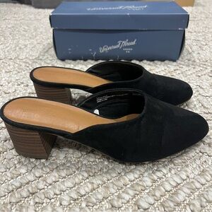 Universal Thread Avianna Slip On Mules Block Heel Black Faux Suede Size 7.5
